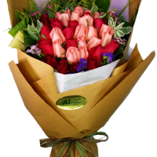 Three Dozen Mixed Colors Roses Bouquet